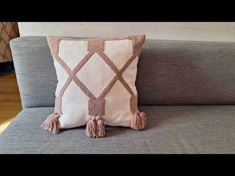 Pillow Punch Needle // طرز وسادة ديكور بالإبرة الشرقية