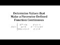 Understanding Continuity in Piecewise Functions