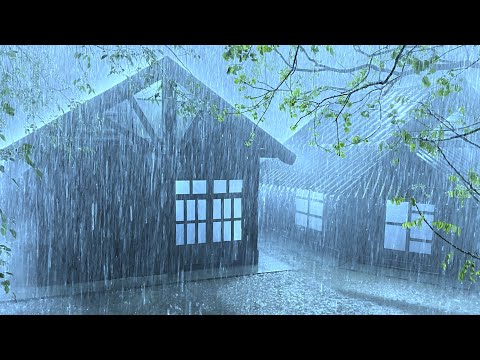 Sleeping Deeply Under the Cover of Heavy Rain & Powerful Thunder on the Old Metal Roof at Night