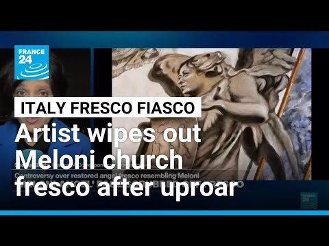 YouTube video thumbnail: Artist Wipes out Meloni Church Fresco After Controversy
