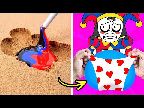 Pomni is Hiding in the Sand?😱🤡 Fun Paper Hacks and Fidgets