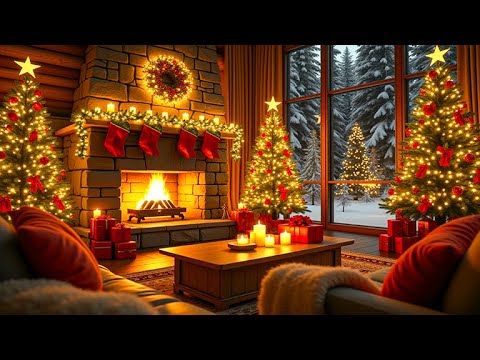 Cozy Christmas Fireplace Music🔥Piano Music Playlist Without Lyrics 🎄Cozy Christmas Atmosphere