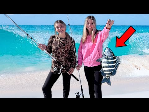 Twins Surf Fish for Sheepshead and catch a surprise!