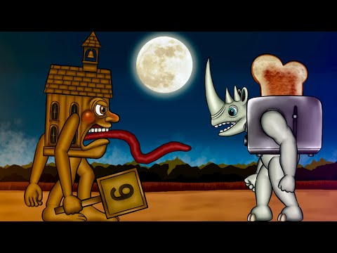 Esok Sekolah VS Rhino Toasterino - Italian Brainrot - Drawing Cartoon2.