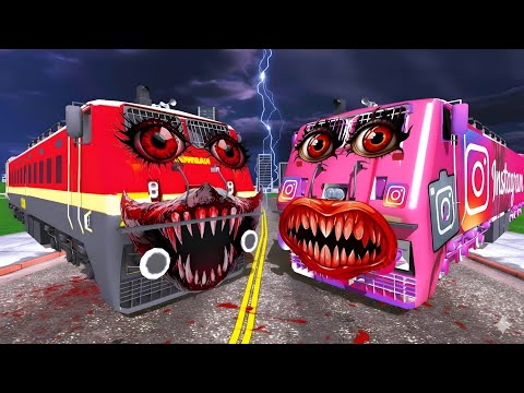 Instagram Train attack Haunted Train in Indian Bikes Driving 3d