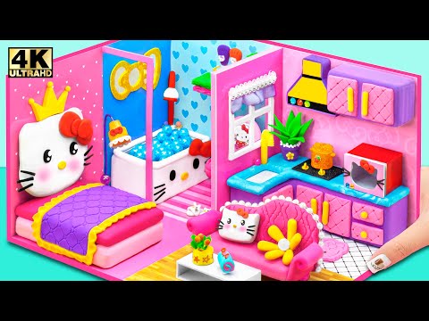 Design Your Own Hello Kitty House: Adorable Rooms from Cardboard & Polymer Clay ❤️ Miniature House