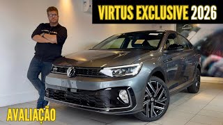 NOVO VW VIRTUS EXCLUSIVE 2026 CHEGA MAIS COMPLETO E SEGURO!