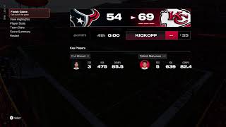 Madden Chiefs vs Texans Live