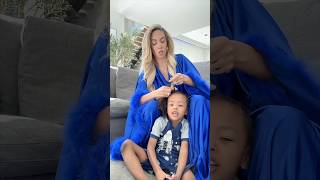 Omg!! Mom does sons curly hair routine then this happened! #shorts #family #hair #curlyhair #curls