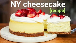 How I bake my custardy soft & less sweet NY-style Cheesecake.