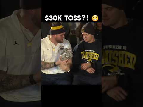 J. J. McCarthy REALLY Threw a $30,000 Trophy?! ๐ณ #shorts #cfb #collegefootball #jjmccarthy