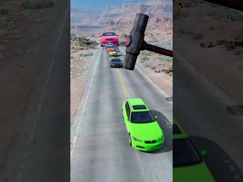 Colorful Small to Giant Cars vs Hammer #170
