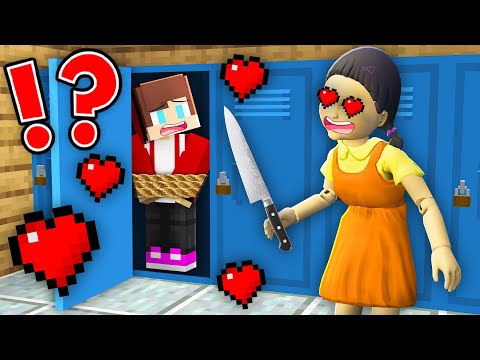 Maizen STUCK in SCHOOL with DOLL SQUID GAME 2 in Minecraft! - Parody Story(JJ and Mikey TV)