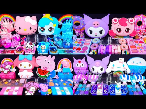 🌈2hrs Video🌈 Mixing "Sanrio Series" MakeUp Eyeshadow,Glitter Into Clear Slime satisfying (626)