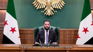 YouTube video thumbnail: 'Shaking off a Dark Burden': Syrian Leader Hails US Terror Delisting