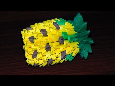 How to make a paper pineapple. 3D origami tutorial ...