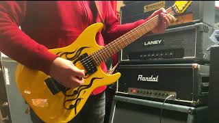 Fender Squire Stagemaster - Taxi Yellow Flame Graphic Plays Pantera, Crue, Poison, Sweet, Dio, & EVH