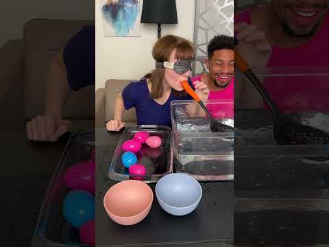 Husband and wife play game at the gender-reveal party! #Shorts