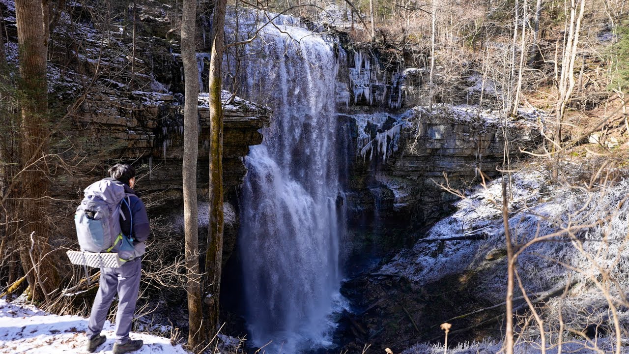Virgin Falls State Natural Area - Beautiful Winter Solo Hiking - AdventureArchives