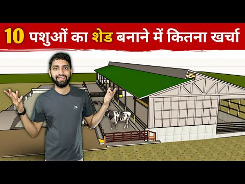 10 पशुओं का सस्ता डेयरी फार्म कैसे बनाये | Dairy Shed Construction Cost