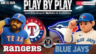 🧢 LIVE:  Toronto Blue Jays vs Texas Rangers MLB | Play by Play & Reactions!