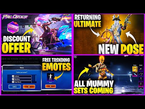 ফ্রি ডান্স ইমোট😱 | Free Emote | Returning Ultimate In 3.9 Update | ICE Mummy Set & All Mummy Outfits