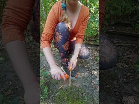 Survival skills from a GIRL🔥#outdoors  #camping  #survival  #bushcraft #fire  #skills