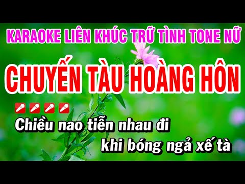 Karaoke Liên Khúc Trữ Tình Tone NỮ Nhạc Sống Dễ Hát – Chuyến Tàu Hoàng Hôn | Hoài Phong Organ