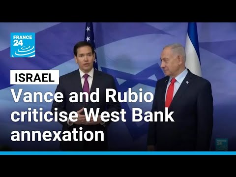 YouTube video thumbnail: Vance and Rubio Criticise Israeli Parliament's Vote on West Bank Annexation
