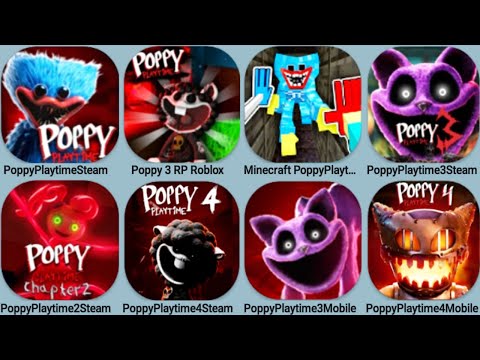 Poppy Playtime 4 Mobile ,Poppy Steam, Poppy 1+2+3+4 Mobile Android ,Poppy 3 RP Roblox, Poppy 2 Steam