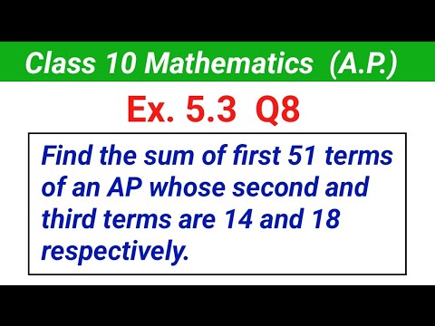 Ex. 5.3 Q8 | Class 10 maths chapter 5 | Arithmetic Progression class 10