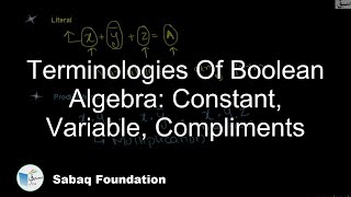 Terminologies of Boolean Algebra : Constant , Variable , Compliments