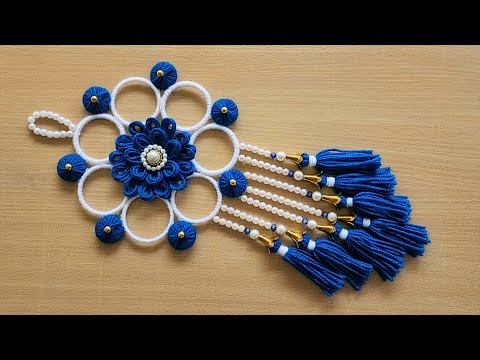 Old Bangle Reuse Idea - Easy Woolen Flower Wall Hanging using Old Bangles - Best Out Of Waste