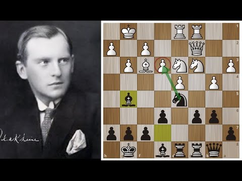 Александр Алехин в напряженной схватке переигрывает Капабланку