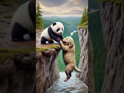An adventure between a panda and his dog friend 🐼 #PandaRescue #CuteAnimals #AnimalRescue