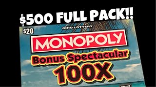 🎩MONOPOLY BONUS SPECTACULAR 100X!!🎩 OHIO LOTTERY SCRATCH OFFS!!🎩