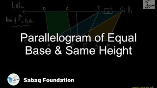 Parallelogram of Equal Base & Same Height