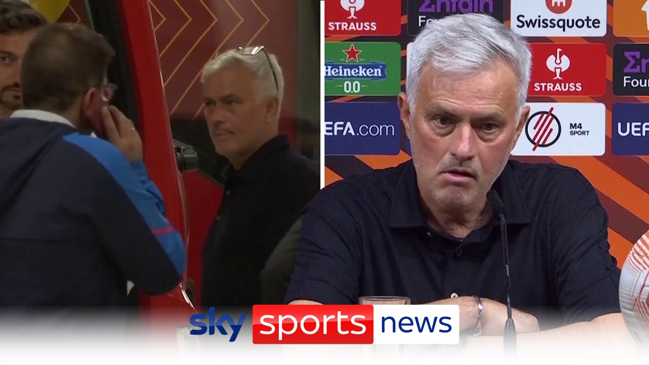 Jose Mourinho fumes at referee Anthony Taylor in Puskas Arena car park after Europa League defeat