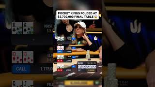Poker Player FOLDS POCKET KINGS PREFLOP at $3.7 MILLION Final Table 😵 #poker #casino #pokerhands
