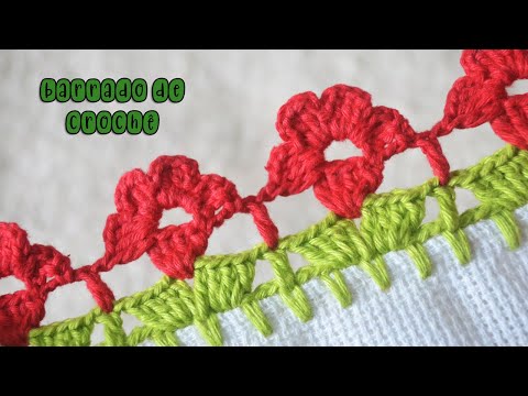 BARRADO DE CROCHÊ FÁCIL DE FLOR #1143   BICO DE CROCHÊ #croche #crochet