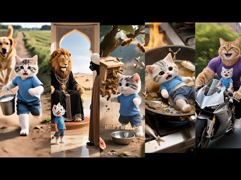 مغامرات القط ميلو وشقاوته #ai #قطط #cat #viral
