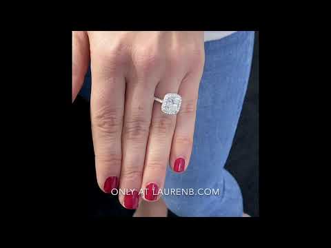 2.7 ct Cushion Cut Diamond Double Edge Halo Ring