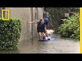 Narrator's Experience During Flood