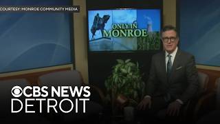 YouTube video thumbnail: Stephen Colbert Hosts Michigan's "Only in Monroe" Show
