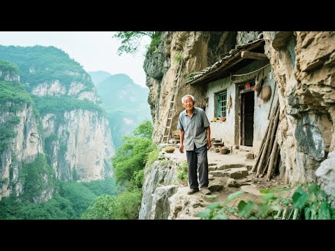 探访陕西悬崖上的独居人家，前后左右都是陡峭崖壁，68岁大爷毫无畏惧说是避世好地方【乡村阿泰】
