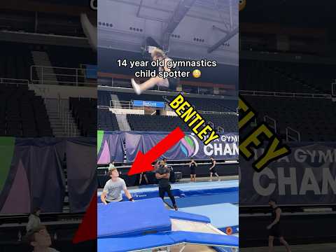 Is he the future of the Spotter Club?😮 #gymnastics #sports #olympic #flips #gymnast #fails #spotter