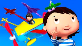 Counting Color Planes✈️ | 🚌Wheels on the BUS Songs! 🚌 Nursery Rhymes for Kids