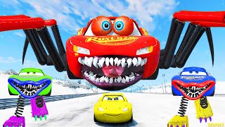 Epic Escape From The Lightning McQueen Boxy Boo Eater & Giant Spider McQueen Car McQueen VS McQueen