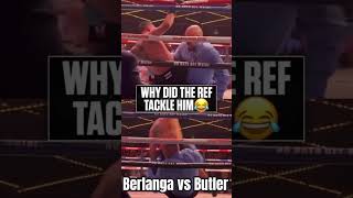 Berlanga vs Butler ends in referee Tackle #boxing #TKO