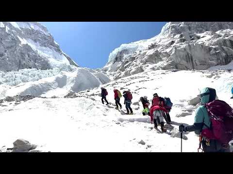 YouTube video thumbnail: Sherpas Clear Perilous Icefall to Reopen Path up Mount Everest